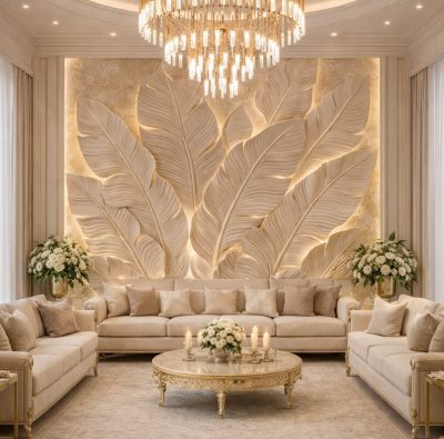 USA highend American living room with cozy…